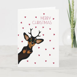 Leuke Tekkel met geweitakken Vrolijke Kerstmis Feestdagen Kaart