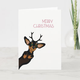 Leuke Tekkel met geweitakken Vrolijke Kerstmis Feestdagen Kaart