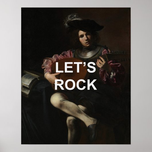 Leuke tekst citaat + Renaissance luitspeler schild Poster (Voorkant)