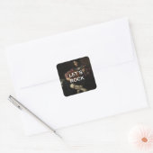 Leuke tekst citaat + Renaissance luitspeler schild Vierkante Sticker (Envelop)