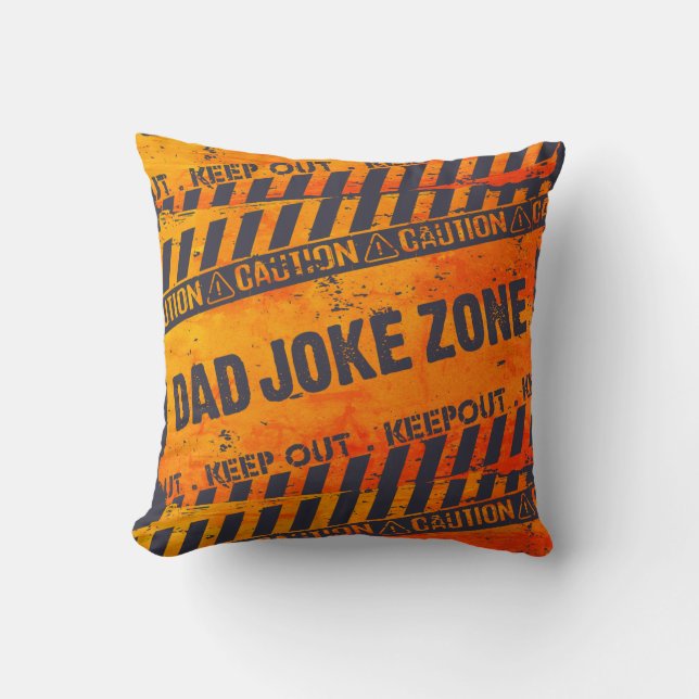 Leuke Tekst Ontwerp Let op Papa Grap Zone Kussen (Voorkant)