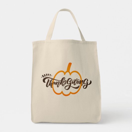 Leuke tekst Prettig Thanksgiving met Cute Pompoen  Tote Bag (Achterkant)