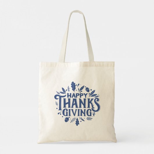 Leuke tekst Prettig Thanksgiving met Herfstbladere Tote Bag (Achterkant)