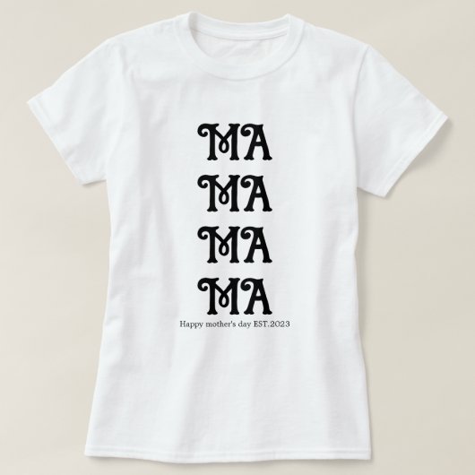Leuke tekst Zwart en wit Mama T-shirt (Design voorkant)