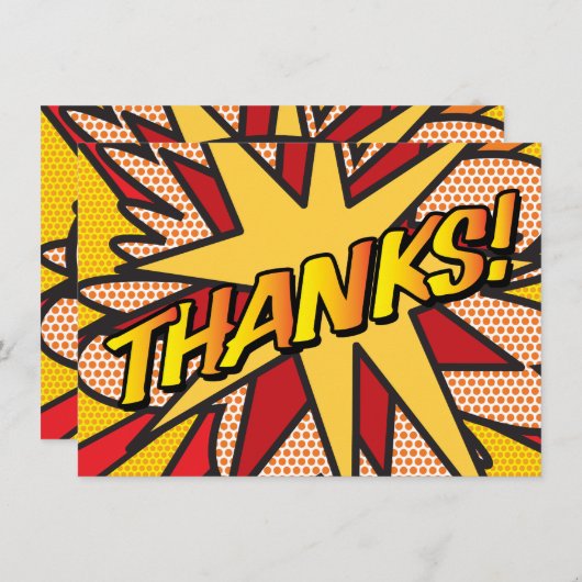 Leuke THANKS Typografie Modern Bedankkaart (Voorkant / Achterkant)