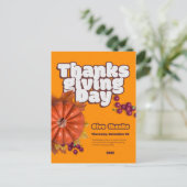 Leuke Thanksgiving dag met pompoen Feestdagenkaart (Staand voorkant)