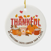 Leuke Thanksgiving DANKBAAR LANGER DAN EEN LATTE Keramisch Ornament (Achterkant)