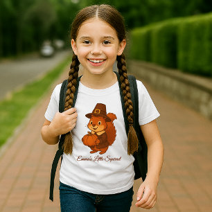 Leuke Thanksgiving Eekhoorn Pompoen illustratie T-shirt