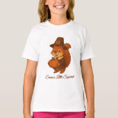 Leuke Thanksgiving Eekhoorn Pompoen illustratie T-shirt (Voorkant)