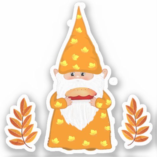 Leuke Thanksgiving Gnome Sticker (Voorkant)