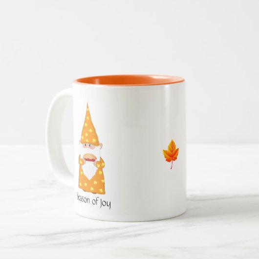 Leuke Thanksgiving Gnome Tweekleurige Koffiemok (Voorkant links)