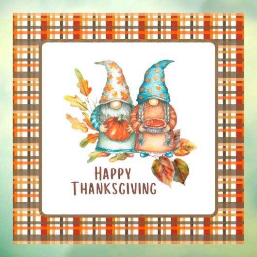 Leuke Thanksgiving Gnomen Raamsticker (Vel 3)