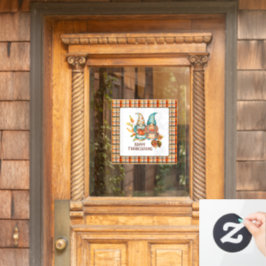Leuke Thanksgiving Gnomen Raamsticker