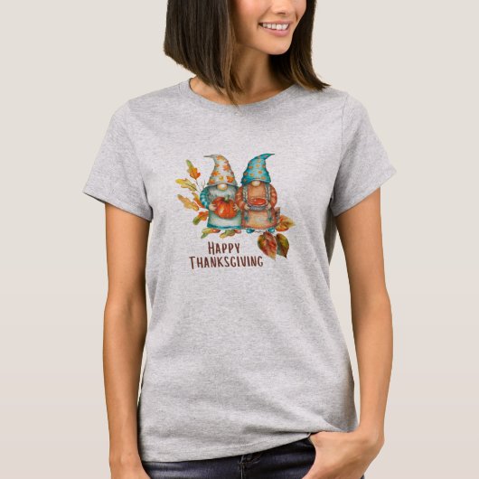 Leuke Thanksgiving Gnomen T-shirt (Voorkant)