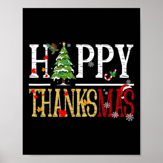 Leuke Thanksgiving Kerstmis Gelukkig Thanksmas Poster (Voorkant)