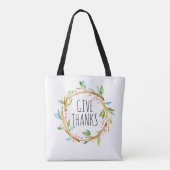 Leuke Thanksgiving krans-geven Bedankt tekst Tote Bag (Achterkant)