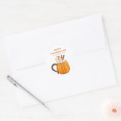 Leuke Thanksgiving pompoen naam Ronde Sticker (Envelop)