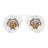Leuke Thanksgiving Turkije Party Shades Aviator Zonnebril (Voorkant)