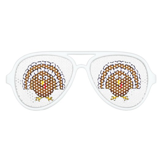 Leuke Thanksgiving Turkije Party Shades Aviator Zonnebril (Voorkant)