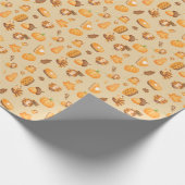 Leuke Thanksgiving Turkije Pattern Cadeaupapier (Hoek)