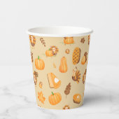 Leuke Thanksgiving Turkije Pattern Papieren Bekers (Achterkant)