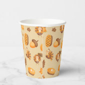 Leuke Thanksgiving Turkije Pattern Papieren Bekers (Rechts)