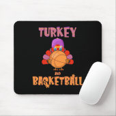 Leuke Thanksgiving Turkije speelt Basketbal T-shir Muismat (Met muis)