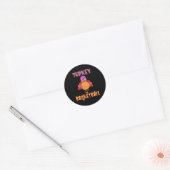 Leuke Thanksgiving Turkije speelt Basketbal T-shir Ronde Sticker (Envelop)