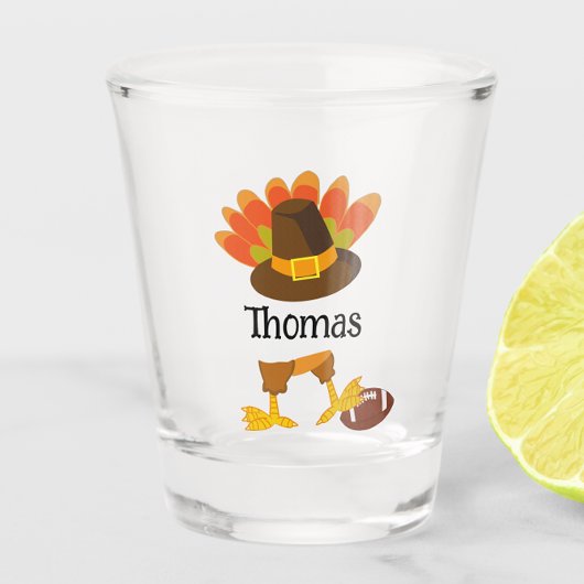 Leuke Thanksgiving Turkije Staart, Pet & Footballs Shot Glas