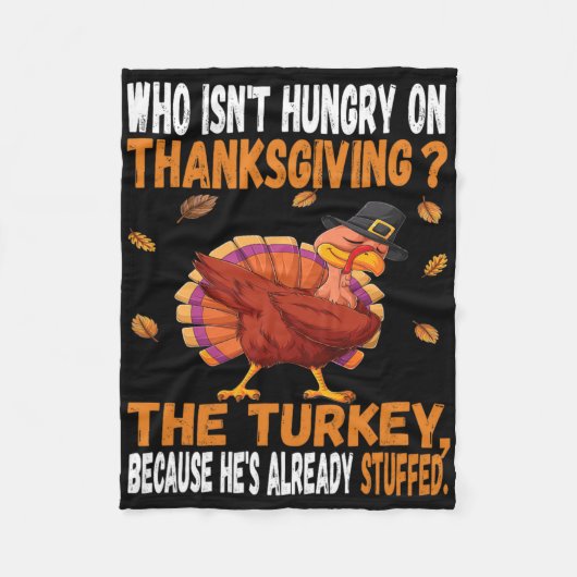 Leuke Thanksgiving voedsel grap dabbing gevulde tu Fleece Deken (Voorkant)