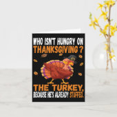 Leuke Thanksgiving voedsel grap dabbing gevulde tu Kaart (Gele Bloem)