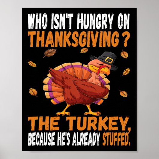 Leuke Thanksgiving voedsel grap dabbing gevulde tu Poster (Voorkant)