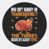 Leuke Thanksgiving voedsel grap dabbing gevulde tu Ronde Sticker (Voorkant)