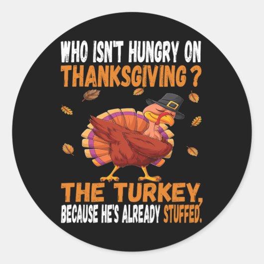 Leuke Thanksgiving voedsel grap dabbing gevulde tu Ronde Sticker (Voorkant)