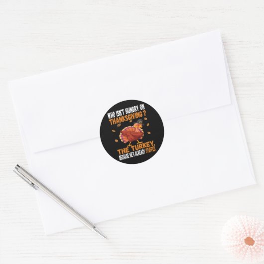 Leuke Thanksgiving voedsel grap dabbing gevulde tu Ronde Sticker (Envelop)