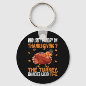 Leuke Thanksgiving voedsel grap dabbing gevulde tu Sleutelhanger (Voorkant)