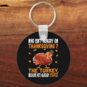 Leuke Thanksgiving voedsel grap dabbing gevulde tu Sleutelhanger (Voorkant)