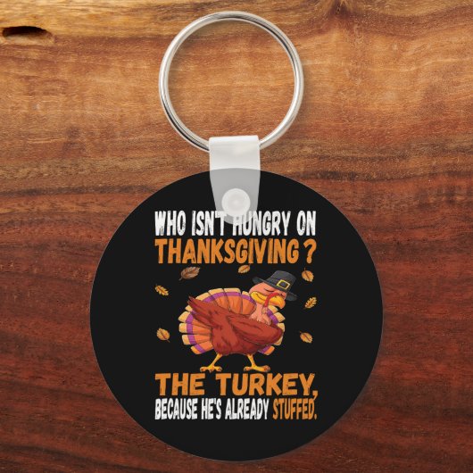 Leuke Thanksgiving voedsel grap dabbing gevulde tu Sleutelhanger (Voorkant)