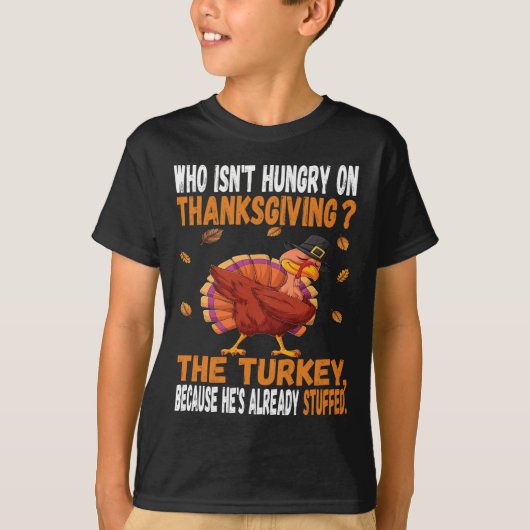 Leuke Thanksgiving voedsel grap dabbing gevulde tu T-shirt (Voorkant)