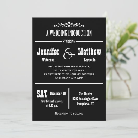 Leuke  Theater bruiloft uitnodigingen (Staand voorkant)