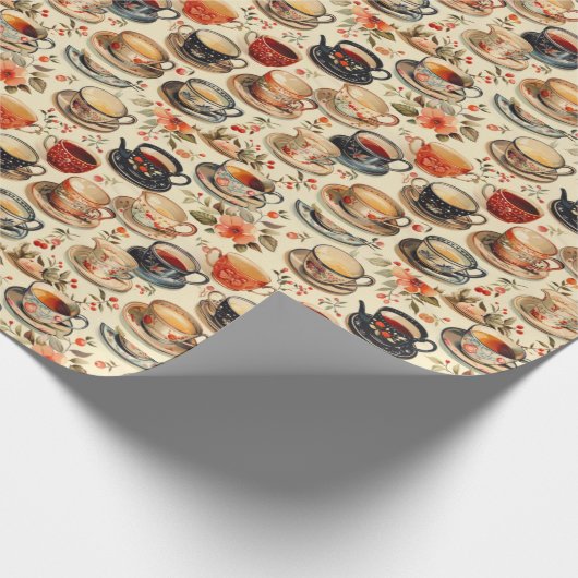 Leuke theefeest betegeld inpakpapier (Hoek)