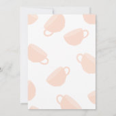 Leuke Theepot en Teacups Rustiek Roze Vrijgezellen Kaart (Achterkant)