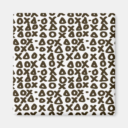 Leuke tictactoe geometrische vormen magneet (Voorkant)