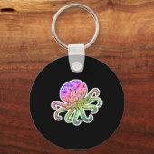 leuke tie-dye octopus sleutelhanger (Voorkant)