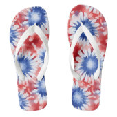 Leuke Tie Dye Patroon rood wit blauw Teenslippers (Voetbed)
