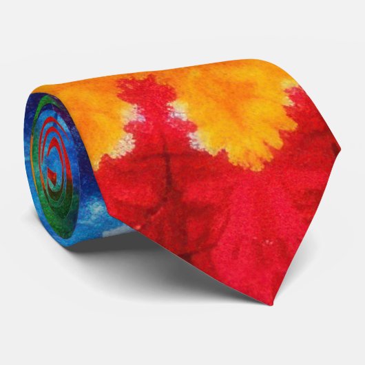 Leuke Tie Dye Psychedelische Patroon Stropdas (Opgerold)