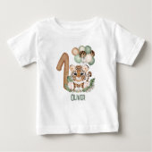 Leuke Tiger Wild Een 1e Verjaardag Jongen T-shirt (Voorkant)