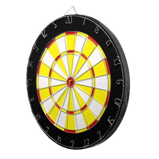 Leuke tijd dart board in rood wit en geel dartbord (Voorkant Rechts)