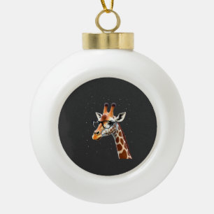 Leuke Tijd Hipster Giraffe T-Shirt Heren Dames Ch Keramische Bal Ornament