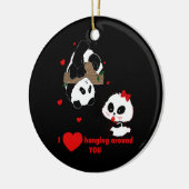 Leuke tijd met jou PANDA BEARS door LeahG Keramisch Ornament (Links)